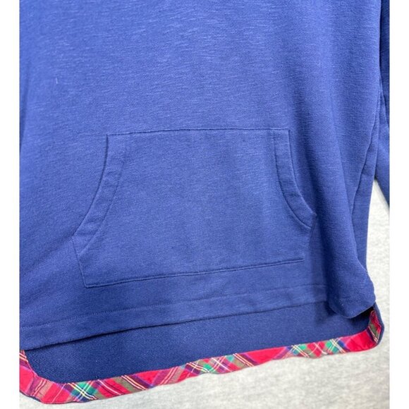 Vineyard Vines Womens S Navy Plaid Pullover Half Zip Sweatshirt Casual - Picture 4 of 6